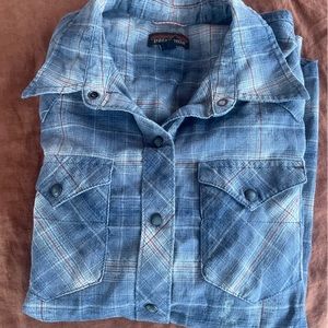 Patagonia Hemp/ Cotton snap shirt with pearl buttons small
